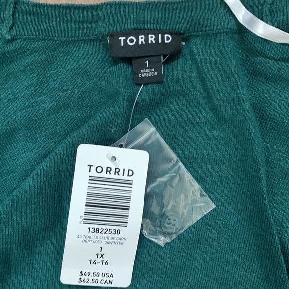 NWT Torrid Green Cardigan With POCKETS! 1X - Picture 4 of 4